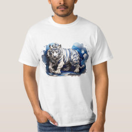 Camiseta T-Shirt Blue Tiger em nuvens Design