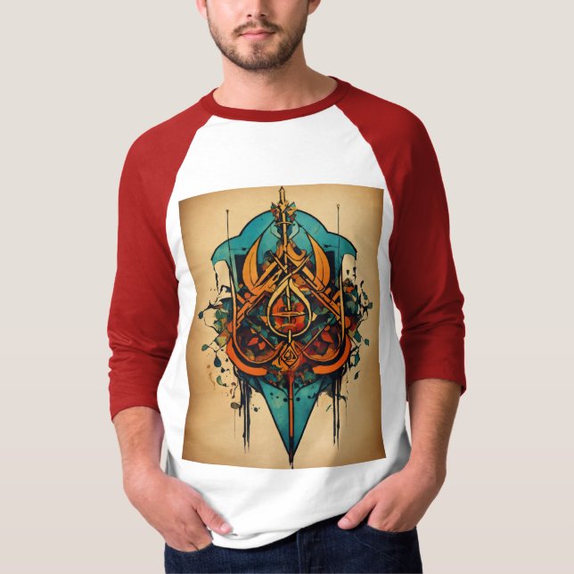 Camiseta T-Shirt Bold Tattoo Raglan Capa" (Frente)