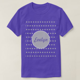 Camiseta T-Shirt Bolinhas Personalizada (Lavanda e Cinza)
