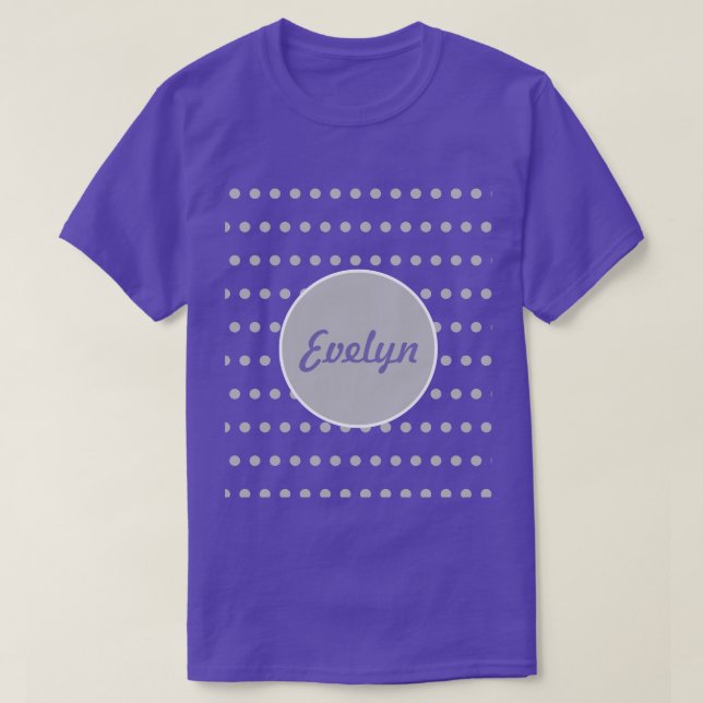 Camiseta T-Shirt Bolinhas Personalizada (Lavanda e Cinza) (Frente do Design)