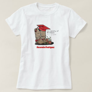 Camiseta T-Shirt Boné de formatura de Boot Red Cowboy & Flo