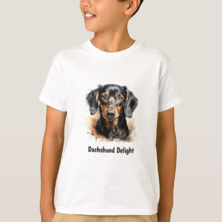 Camiseta T-Shirt Bonita Dachshund para Menino