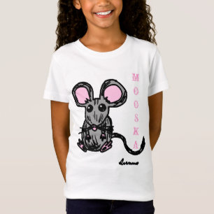 Camiseta T-shirt bonito da boneca das meninas do rato de