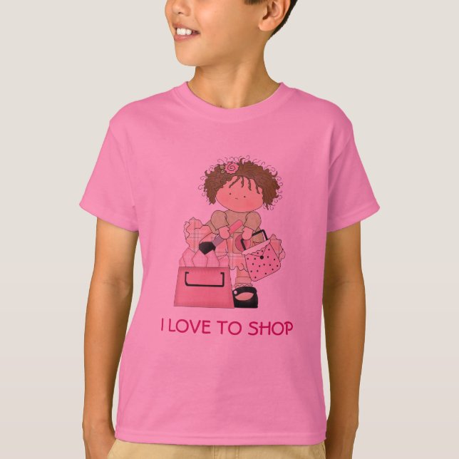 Camiseta T-shirt bonito da compra da menina (Frente)