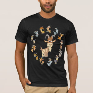 Camiseta T-shirt bonito da mandala da cabra dos desenhos