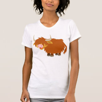 Camiseta T-shirt bonito da vaca das montanhas dos desenhos