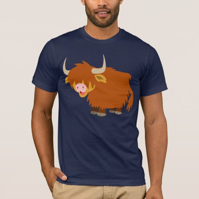 Camiseta T-shirt bonito da vaca das montanhas dos desenhos (Frente)