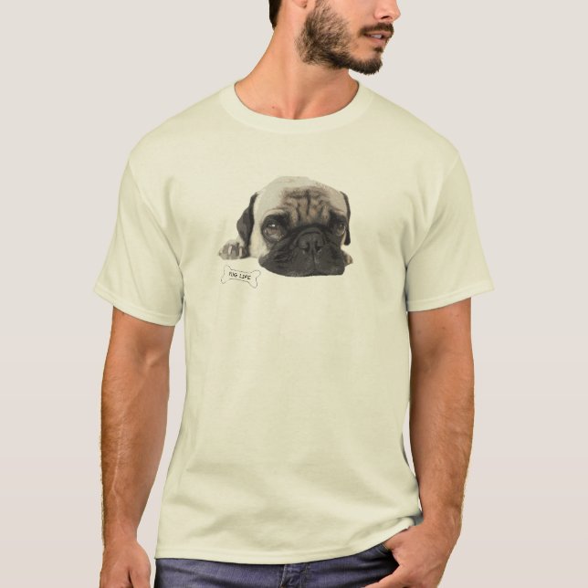 Camiseta T-shirt bonito da vida do Pug (Frente)