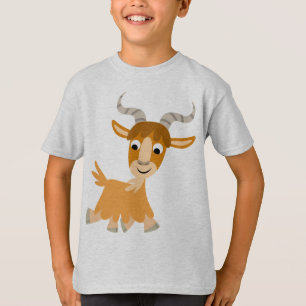 Camiseta T-shirt bonito das crianças da cabra dos desenhos