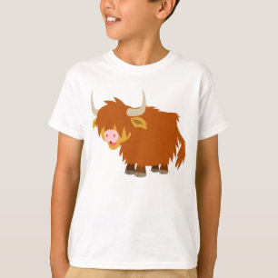 Camiseta T-shirt bonito das crianças da vaca das montanhas