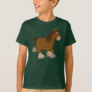 Camiseta T-shirt bonito das crianças do cavalo de condado