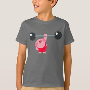 Camiseta T-shirt bonito das crianças do porco dos desenhos