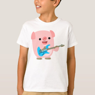 Camiseta T-shirt bonito das crianças do porco dos desenhos