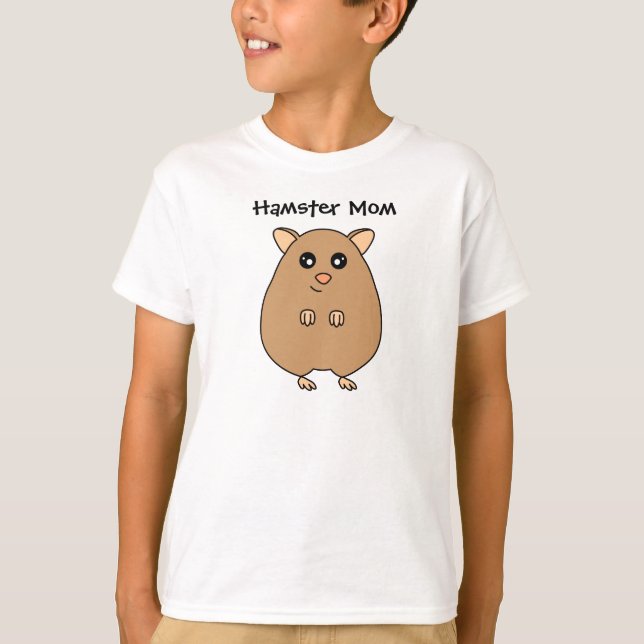 Camiseta T-shirt bonito das meninas da mamã do hamster dos (Frente)
