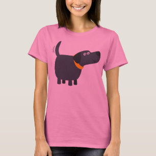 Camiseta T-shirt bonito das mulheres de Labrador do preto