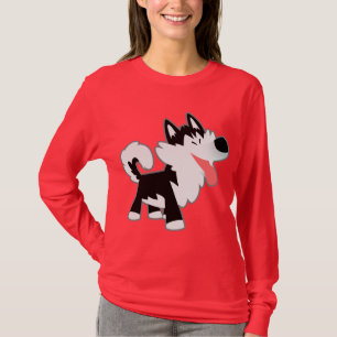 Camiseta T-shirt bonito das mulheres do rouco Siberian dos