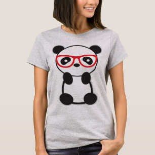 Camiseta T-shirt bonito das mulheres do urso de panda