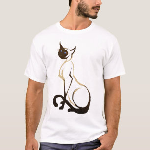 Camiseta T-shirt bonito de assento do gato Siamese