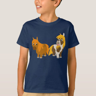 Camiseta T-shirt bonito de dois miúdos dos pôneis dos