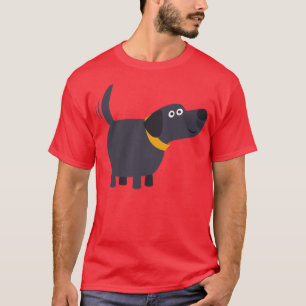 Camiseta T-shirt bonito de Labrador do preto dos desenhos