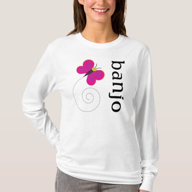 Camiseta T-shirt bonito do amante do banjo (Frente)