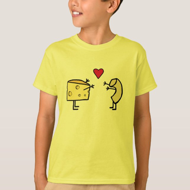 Camiseta T-shirt bonito do amor do Mac e do queijo (Frente)