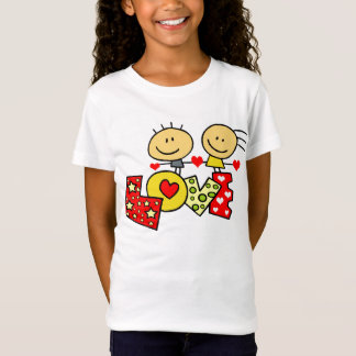 Camiseta T-shirt bonito do amor dos miúdos para meninas
