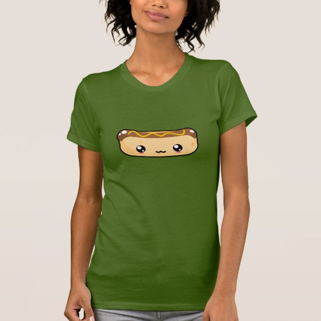 Camiseta T-shirt bonito do cachorro quente de Kawaii (Frente)