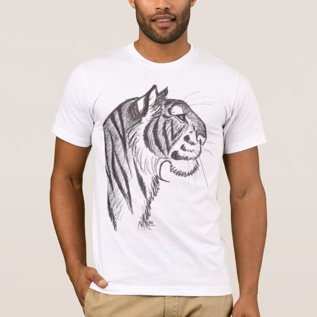 Camiseta T-shirt bonito do desenho do tigre (Frente)