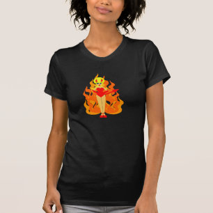 Camiseta T-shirt bonito do diabo do pop art