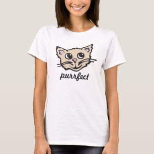 Camiseta T-shirt bonito do gráfico do purrfect da cara do