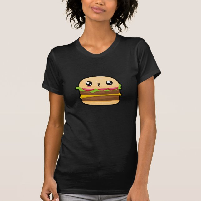 Camiseta T-shirt bonito do Hamburger de Kawaii (Frente)