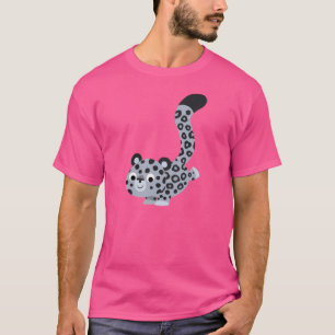 Camiseta T-shirt bonito do leopardo de neve dos desenhos