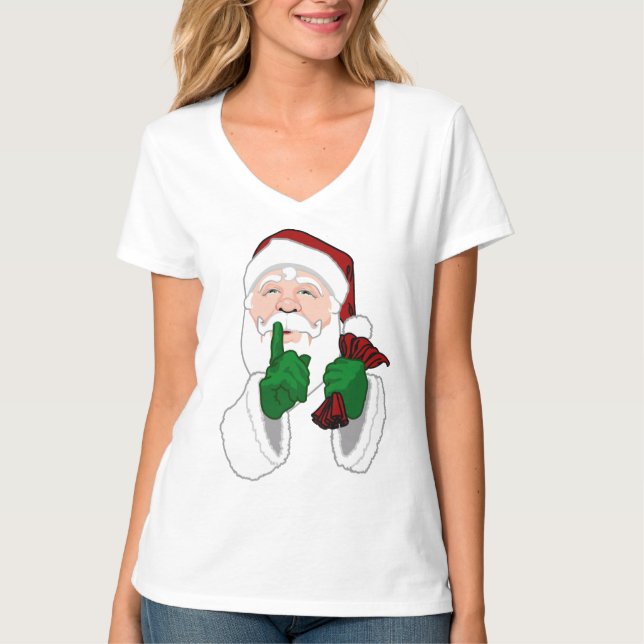 Camiseta T-shirt bonito do papai noel das mulheres do (Frente)