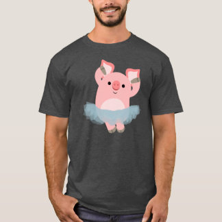 Camiseta T-shirt bonito do porco da bailarina dos desenhos