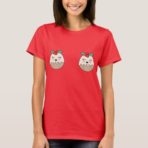 Camiseta T-shirt bonito do pudim do Natal do Xmas da