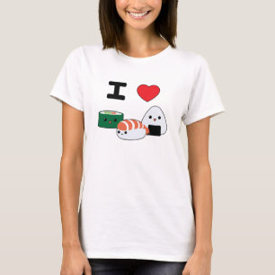 Camiseta T-shirt bonito do sushi do amor de I