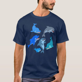 Camiseta T-shirt bonito do vagem do golfinho dos desenhos