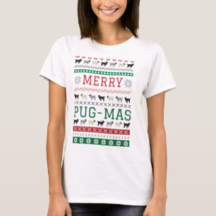 Camiseta T-shirt bonito do X-Mas dos cães do divertimento