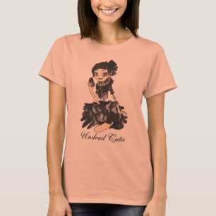 Camiseta T-shirt bonito do zombi do vivo