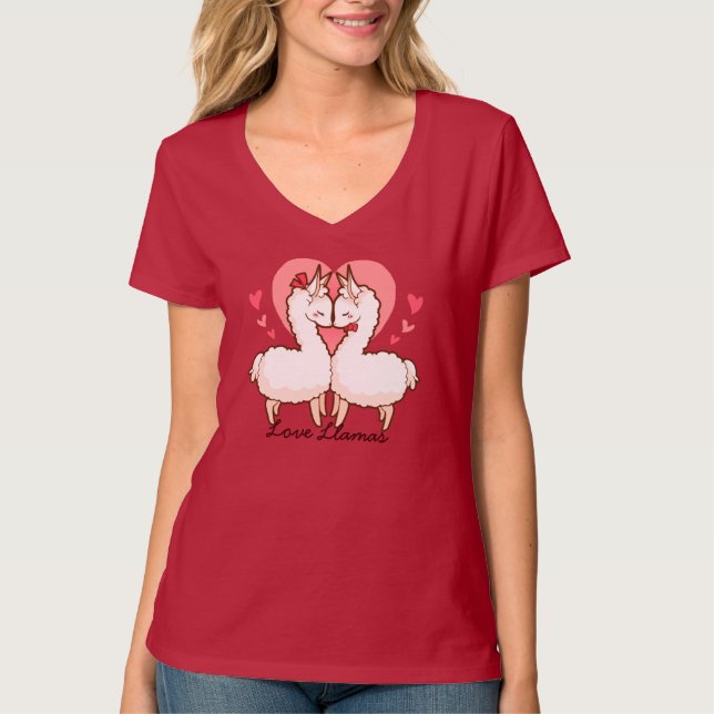 Camiseta T-shirt bonito dos lamas do amor (Frente)