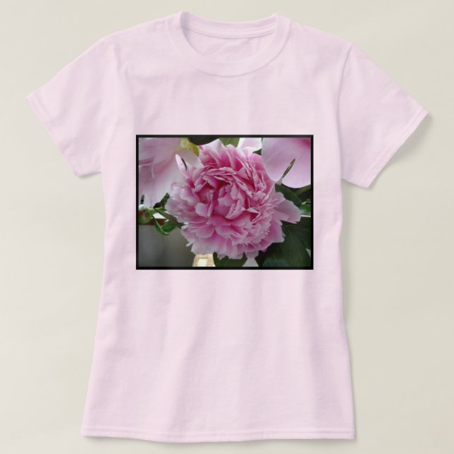 Camiseta T-Shirt bonito Rosa de Peony (Frente do Design)