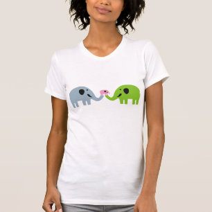 Camiseta T-shirt bonitos da família do elefante
