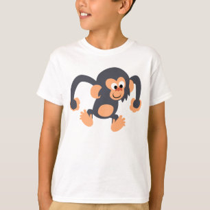 Camiseta T-shirt Bouncy bonito das crianças do chimpanzé