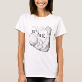 Camiseta T-shirt Boyfriend Marín de água suave