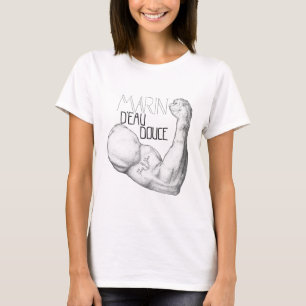 Camiseta T-shirt Boyfriend Marín de água suave