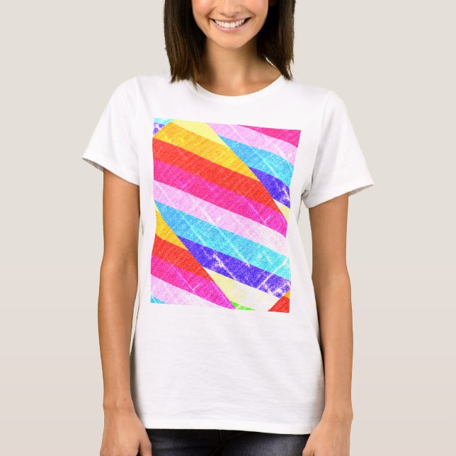 Camiseta t-shirt branca com cores (Frente)