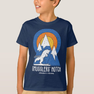 Camiseta T-Shirt Branca de Entalhe de Esqui Retro