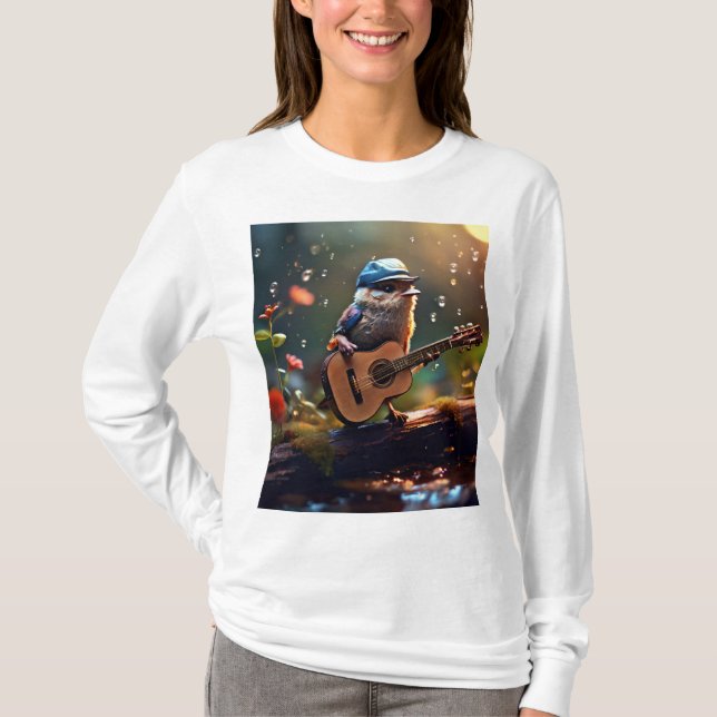 Camiseta T-shirt branca de manga comprida (Frente)