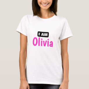 Camiseta T-Shirt Branca Personalizada "I Am Olivia"
